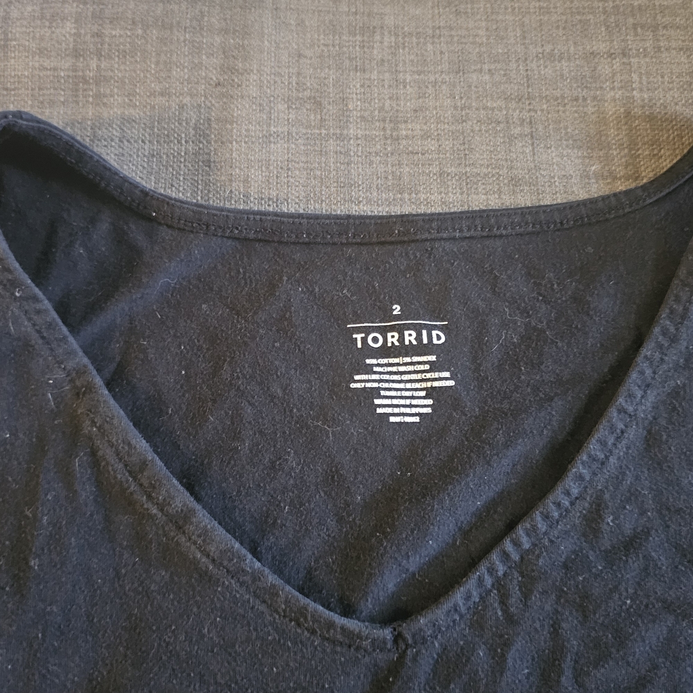 Torrid Classic Black V-Neck Bodysuit - size 2 / XXL